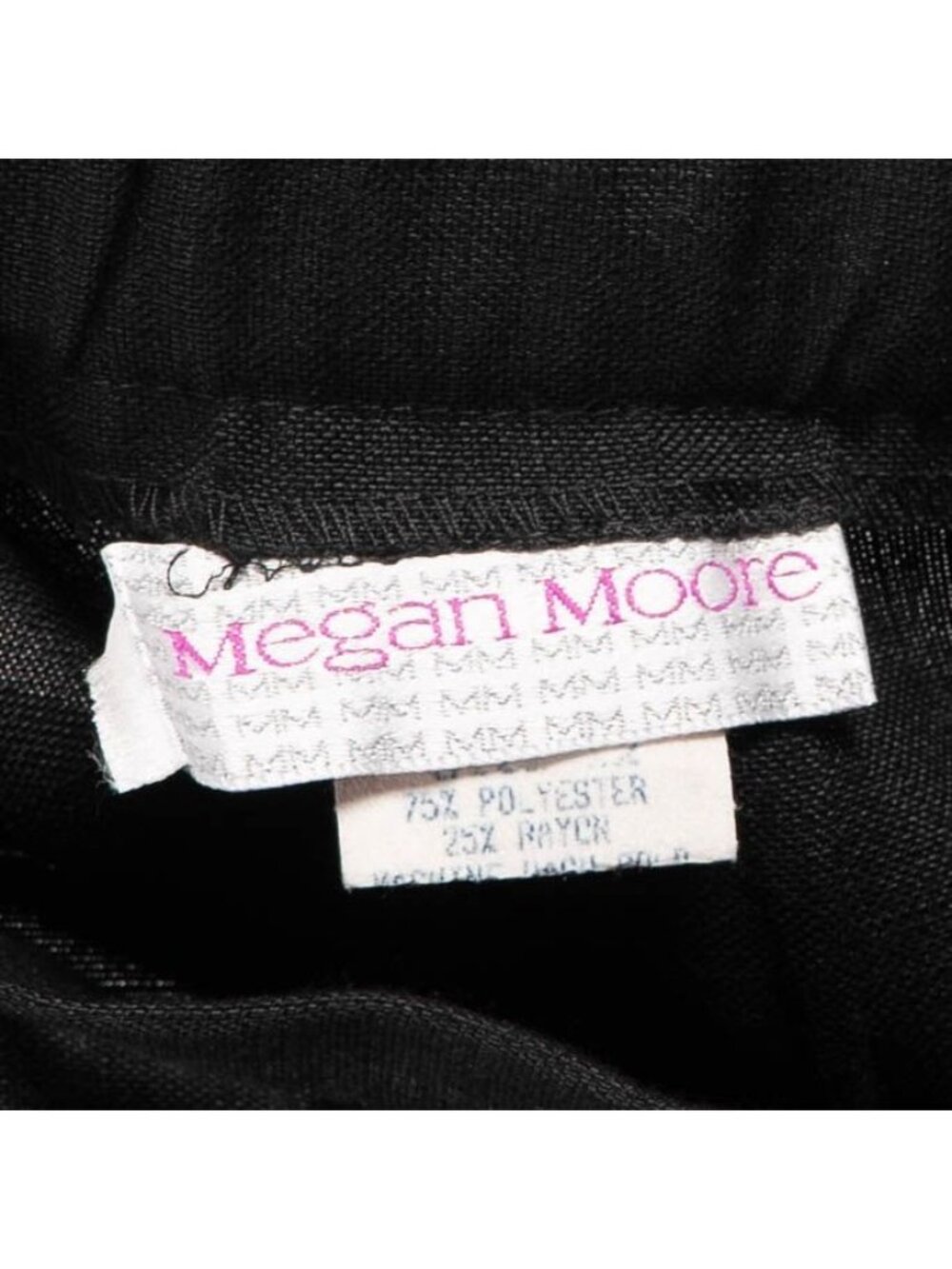 Megan Moore VTG Midi Pencil Skirt 12 Black Pleated Slit Classic Secretary Career - Picture 5 of 6